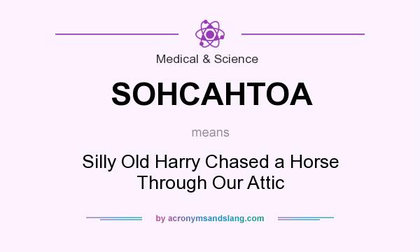 What does SOHCAHTOA mean? It stands for Silly Old Harry Chased a Horse Through Our Attic