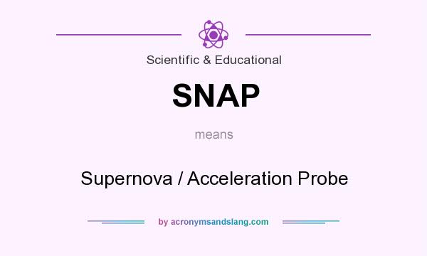 What does SNAP mean? It stands for Supernova / Acceleration Probe