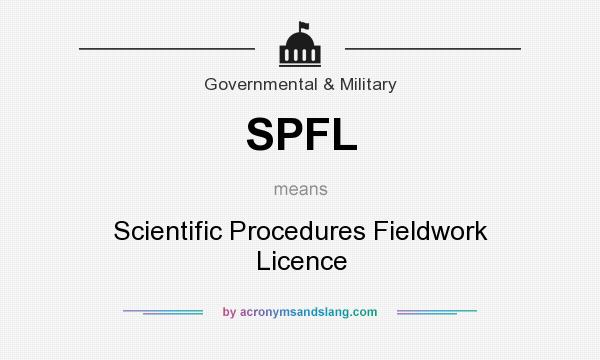 What does SPFL mean? It stands for Scientific Procedures Fieldwork Licence