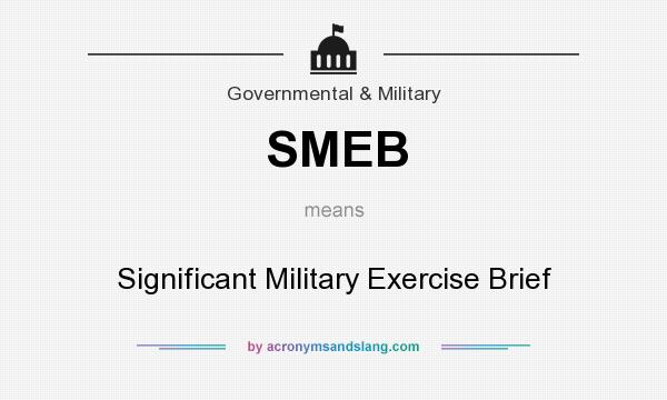 What does SMEB mean? It stands for Significant Military Exercise Brief