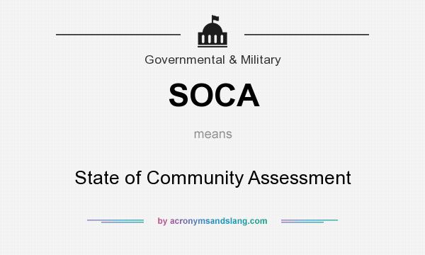What does SOCA mean? It stands for State of Community Assessment
