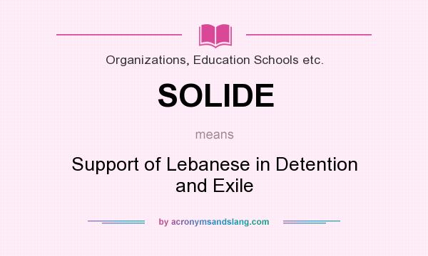 What does SOLIDE mean? It stands for Support of Lebanese in Detention and Exile
