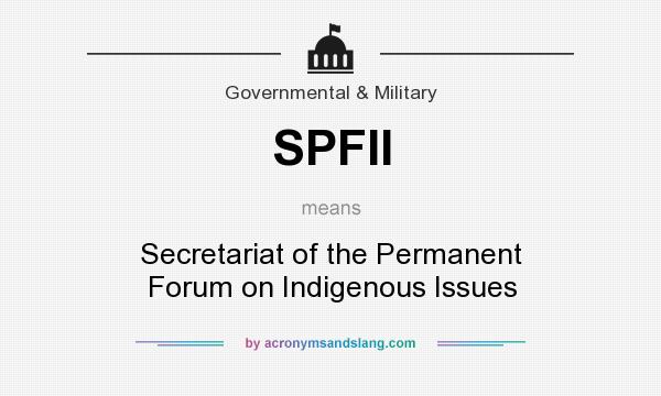 What does SPFII mean? It stands for Secretariat of the Permanent Forum on Indigenous Issues