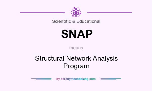 What does SNAP mean? It stands for Structural Network Analysis Program