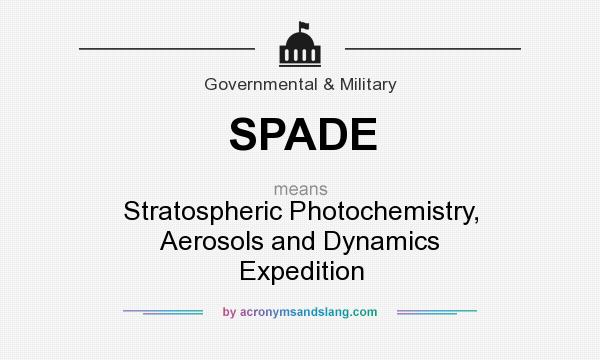 What does SPADE mean? It stands for Stratospheric Photochemistry, Aerosols and Dynamics Expedition