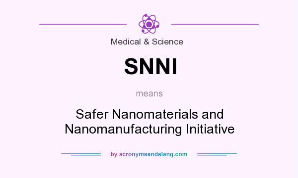 What does SNNI mean? It stands for Safer Nanomaterials and Nanomanufacturing Initiative