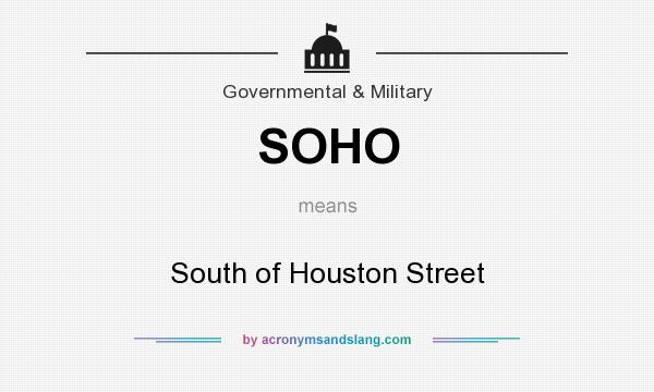 What does SOHO mean? It stands for South of Houston Street