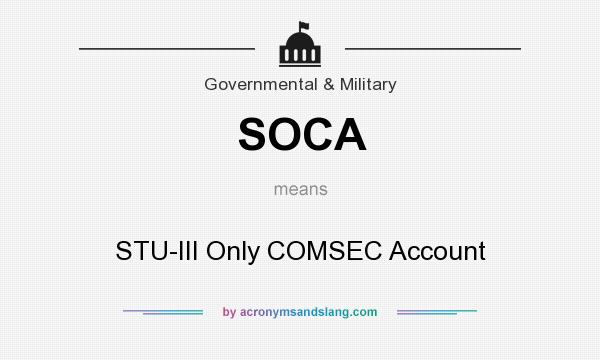 What does SOCA mean? It stands for STU-III Only COMSEC Account