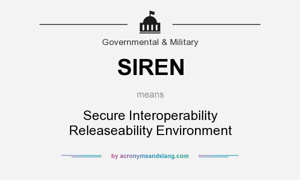 What does SIREN mean? It stands for Secure Interoperability Releaseability Environment