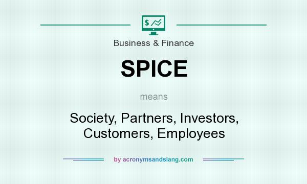 What does SPICE mean? It stands for Society, Partners, Investors, Customers, Employees
