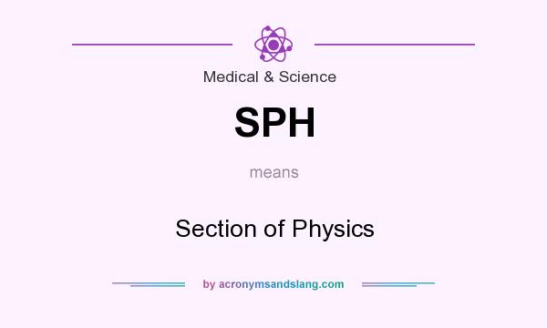 What does SPH mean? It stands for Section of Physics