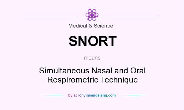 What does SNORT mean? It stands for Simultaneous Nasal and Oral Respirometric Technique