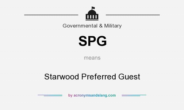 What does SPG mean? It stands for Starwood Preferred Guest