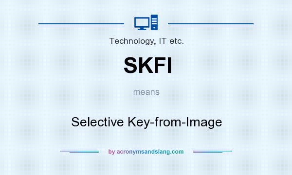 What does SKFI mean? It stands for Selective Key-from-Image