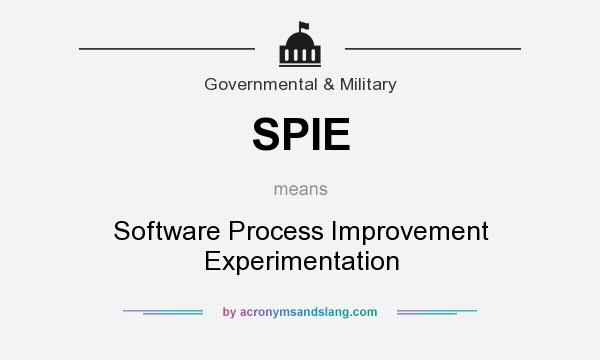 What does SPIE mean? It stands for Software Process Improvement Experimentation