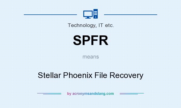 What does SPFR mean? It stands for Stellar Phoenix File Recovery