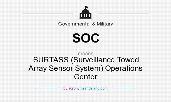 What does SOC mean? It stands for SURTASS (Surveillance Towed Array Sensor System) Operations Center