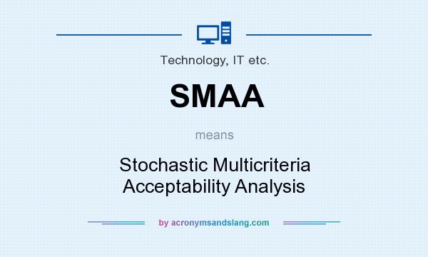 What does SMAA mean? It stands for Stochastic Multicriteria Acceptability Analysis