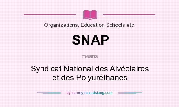 What does SNAP mean? It stands for Syndicat National des Alvéolaires et des Polyuréthanes