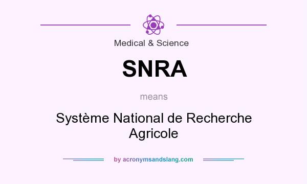 What does SNRA mean? It stands for Système National de Recherche Agricole