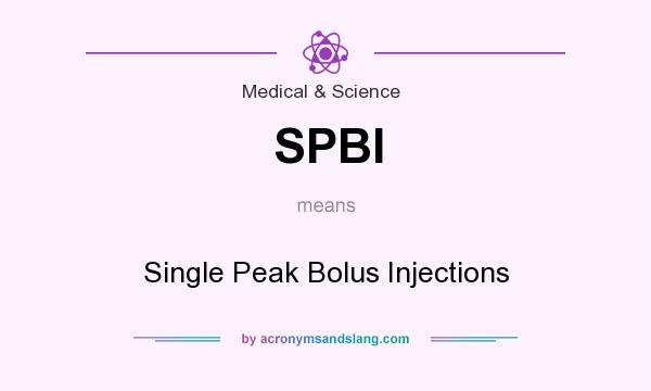 What does SPBI mean? It stands for Single Peak Bolus Injections