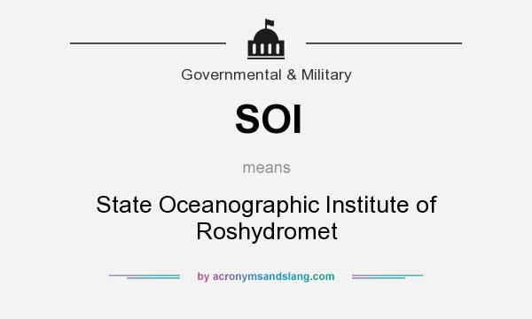 What does SOI mean? It stands for State Oceanographic Institute of Roshydromet