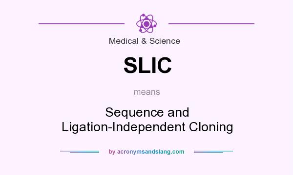 What does SLIC mean? It stands for Sequence and Ligation-Independent Cloning