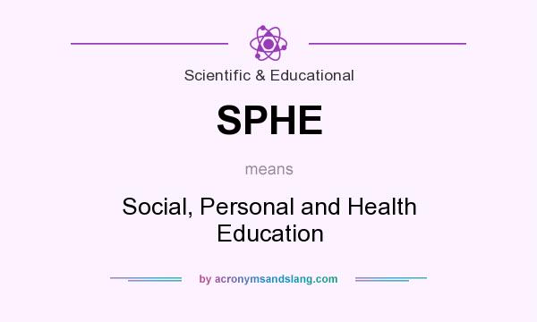 What does SPHE mean? It stands for Social, Personal and Health Education