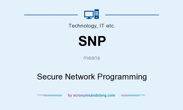What does SNP mean? It stands for Secure Network Programming