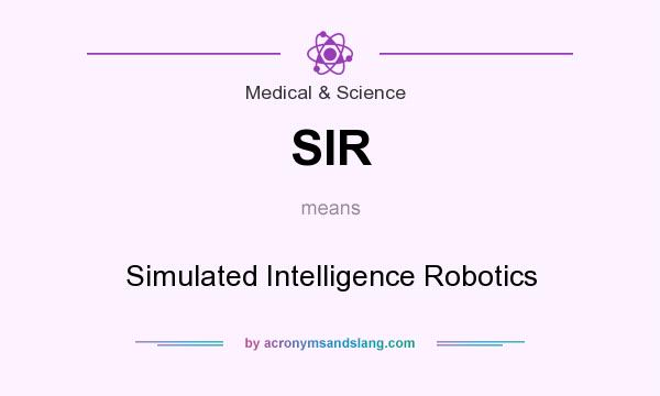 What does SIR mean? It stands for Simulated Intelligence Robotics
