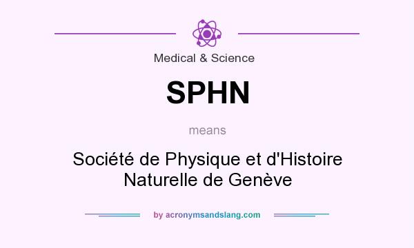 What does SPHN mean? It stands for Société de Physique et d`Histoire Naturelle de Genève