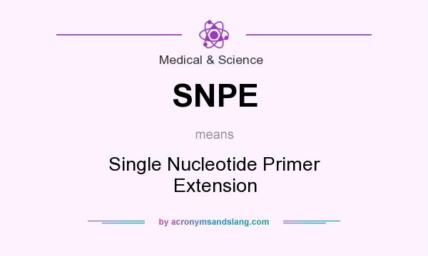 What does SNPE mean? It stands for Single Nucleotide Primer Extension