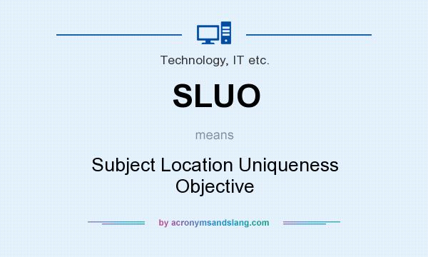 What does SLUO mean? It stands for Subject Location Uniqueness Objective