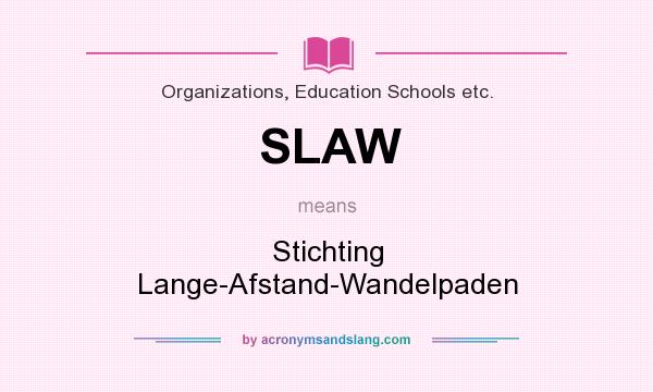 What does SLAW mean? It stands for Stichting Lange-Afstand-Wandelpaden