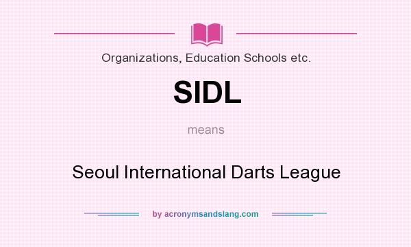 What does SIDL mean? It stands for Seoul International Darts League