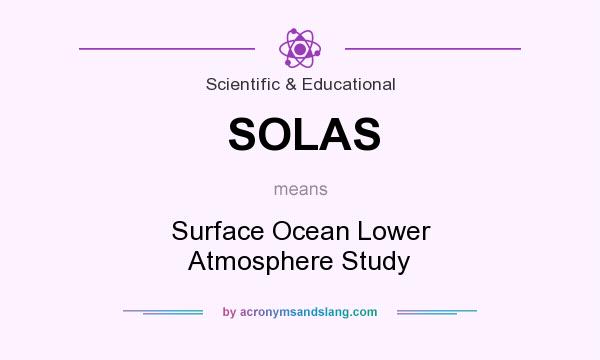 What does SOLAS mean? It stands for Surface Ocean Lower Atmosphere Study
