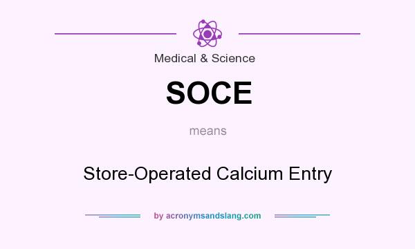 What does SOCE mean? It stands for Store-Operated Calcium Entry