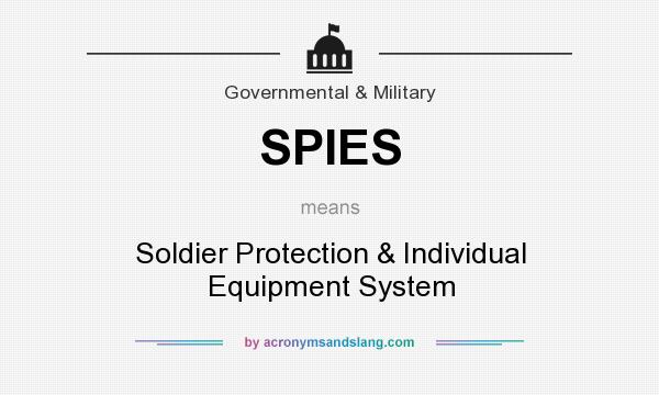 What does SPIES mean? It stands for Soldier Protection & Individual Equipment System