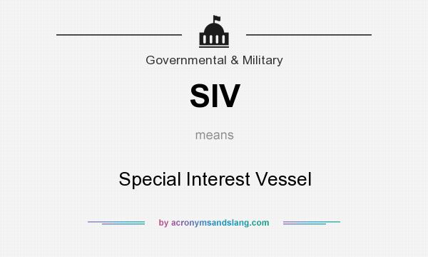 What does SIV mean? It stands for Special Interest Vessel