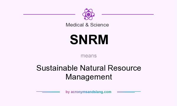 What does SNRM mean? It stands for Sustainable Natural Resource Management