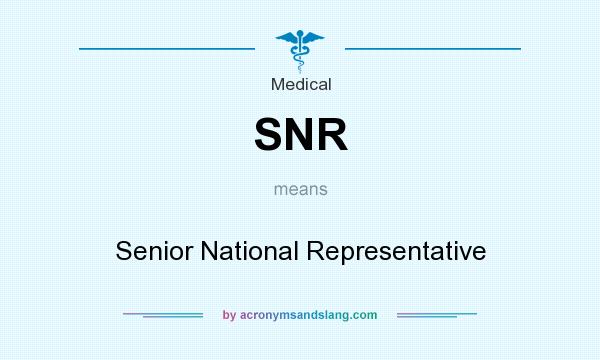 What does SNR mean? It stands for Senior National Representative