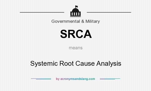 What does SRCA mean? It stands for Systemic Root Cause Analysis