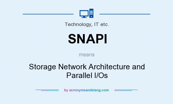 What does SNAPI mean? It stands for Storage Network Architecture and Parallel I/Os