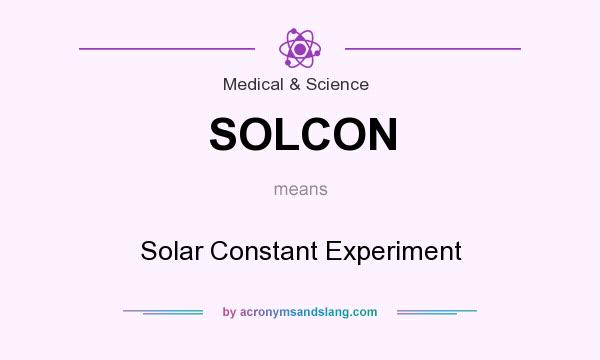 What does SOLCON mean? It stands for Solar Constant Experiment