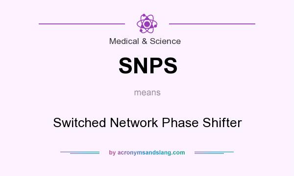 What does SNPS mean? It stands for Switched Network Phase Shifter