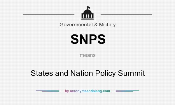 What does SNPS mean? It stands for States and Nation Policy Summit