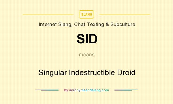 What does SID mean? It stands for Singular Indestructible Droid