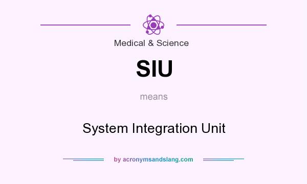 What does SIU mean? It stands for System Integration Unit