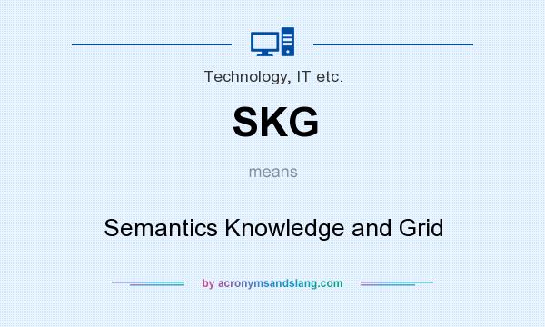 What does SKG mean? It stands for Semantics Knowledge and Grid