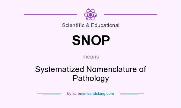 What does SNOP mean? It stands for Systematized Nomenclature of Pathology